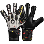 Elite Sport Pro Calavera goalkeeper gloves front and back view with detailed skeleton design on white background