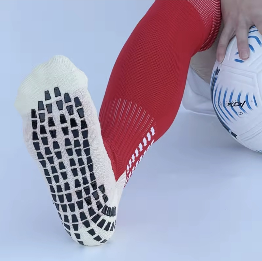 Meião Antiderrapante GripMax Vermelho Masculino 